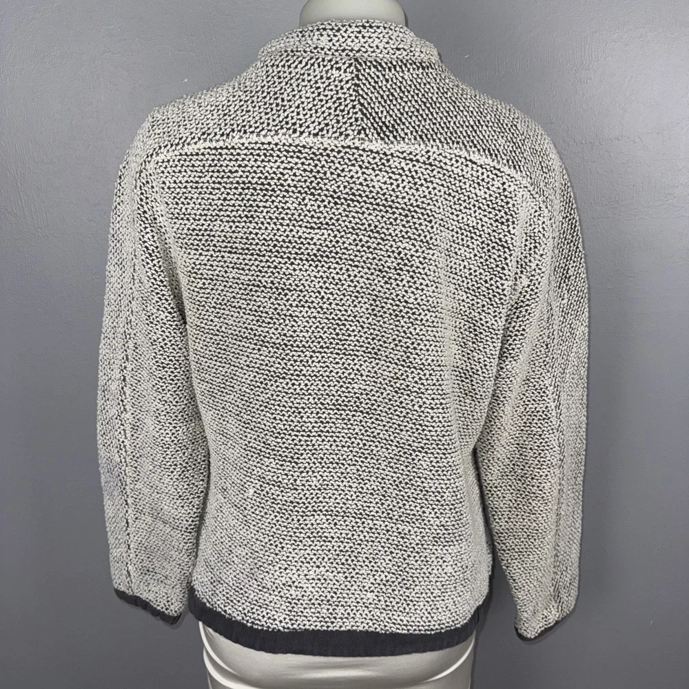 Weird Fish Macaroni 1/4 Zip Textured Jumper Womens L Gray Long Sleeve Cotton